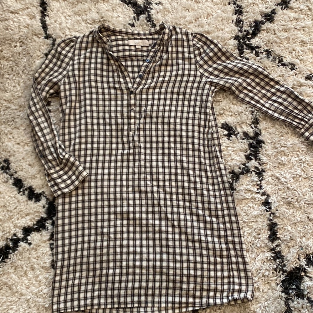 Flannel long top/short dress